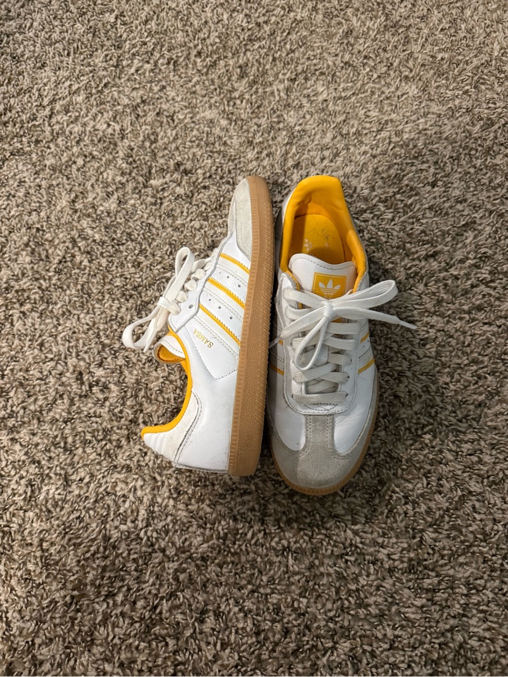 Adidas Samba Sneakers in White and Yellow